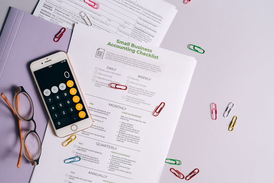 UK calculator and paperwork on desk